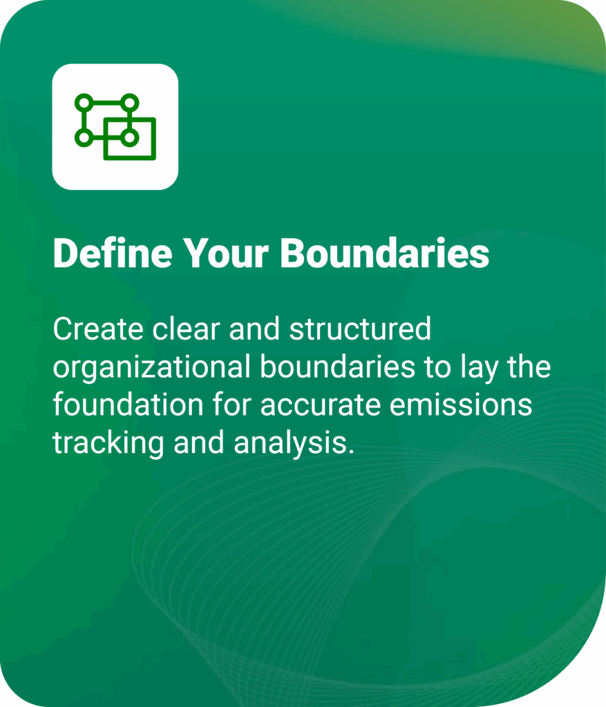 ESG boundary setup for emissions tracking and organizational mapping